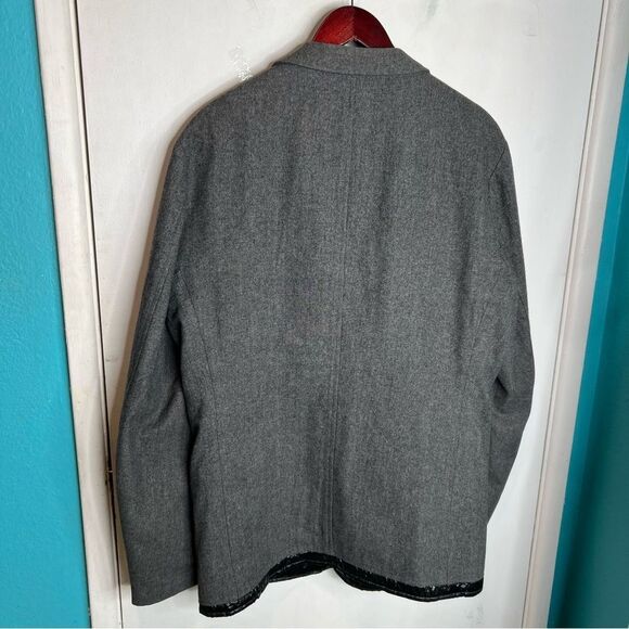 Report collection wool poliéster blend soot gray quilted lined jacket - Picture 2 of 7